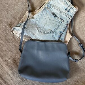 Faux leather Blue Crossbody Purse